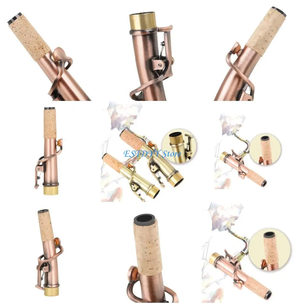 

G6DE Accessories Instruments 2Pcs Sax Neck Saxophone Neck Set with Curved and Straight Neck for Saxophone Music Instruments