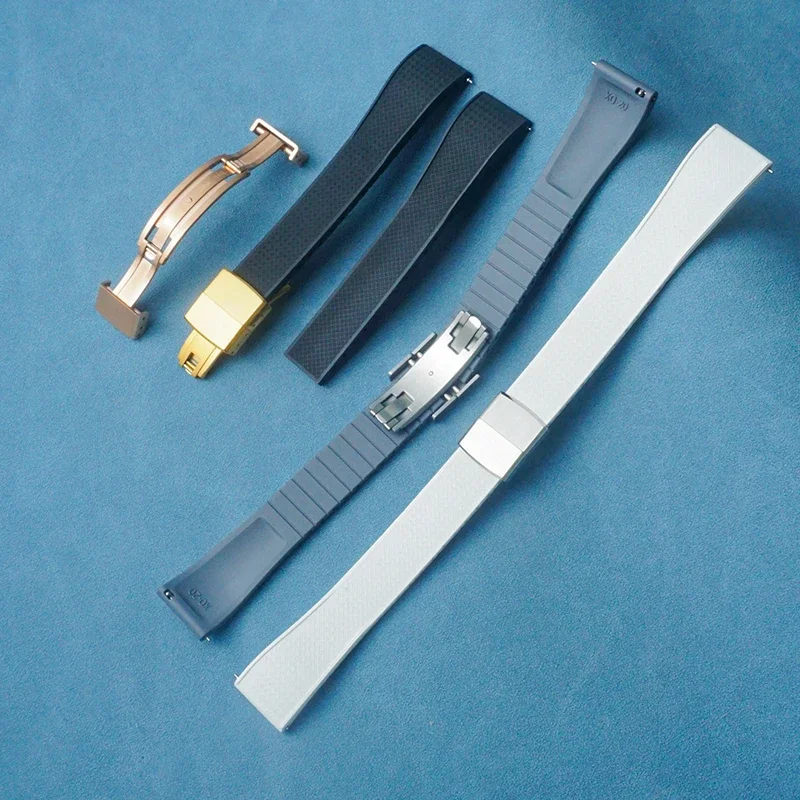 ساعة رجالية CTS Fkm حزام ساعة مطاطي مناسب لساعة Tudor Rolex Submariner مع طول قابل للتعديل 20mm22mm مع مشبك 316 #3