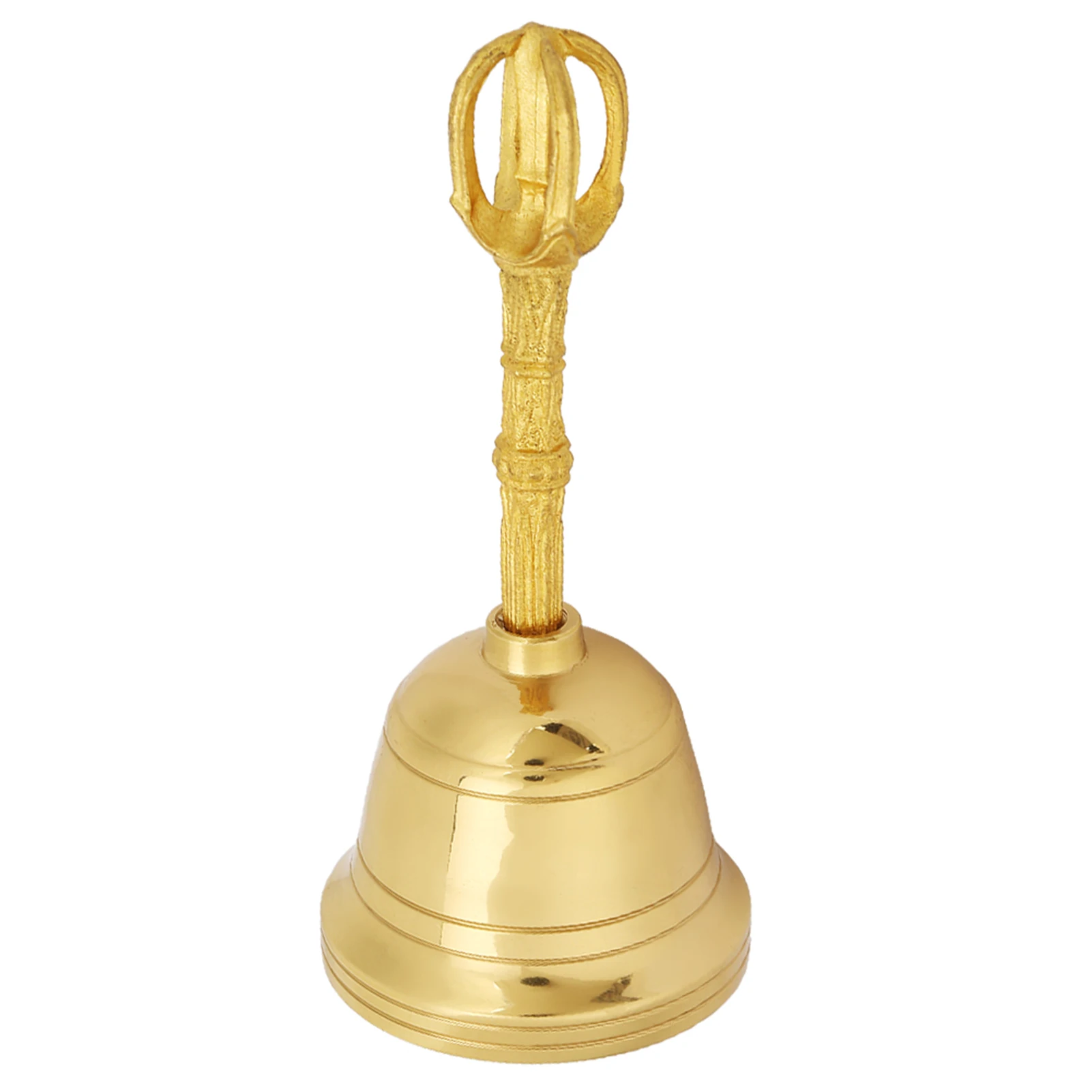 4.5 Inch Popular Pure Brass Hand Bell Rattle Buddhist Bell Feng Shui Taoist Instrument