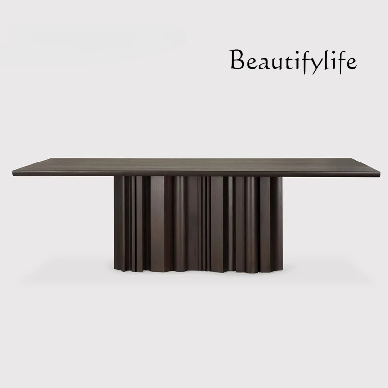 

Solid wood dining table French medieval wabi log table Large apartment household simple designer rectangle