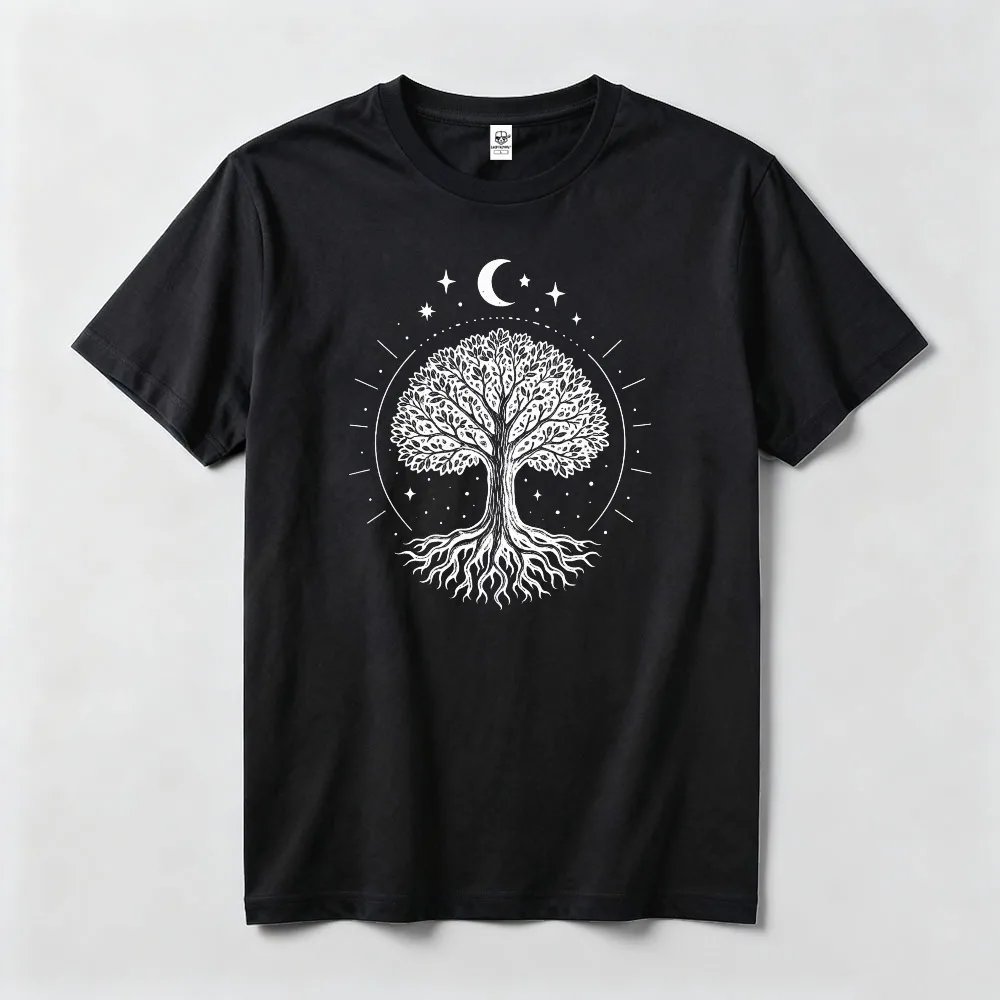Tree of Life Shirt Mystic Nature T-Shirt Spiritual Boho Unisex Tee Sacred Symbol Gift for Pagans Clothes Women Short Sleeve