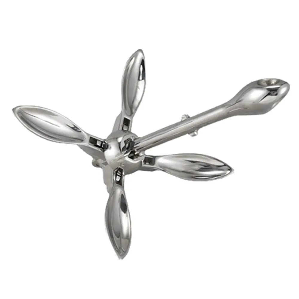 4/5KG Folding Umbrella Anchor 316 Stainless Steel Foldable 4-Fluke Grapnel Anchor for Boat Yacht Marine Hardware Accessory