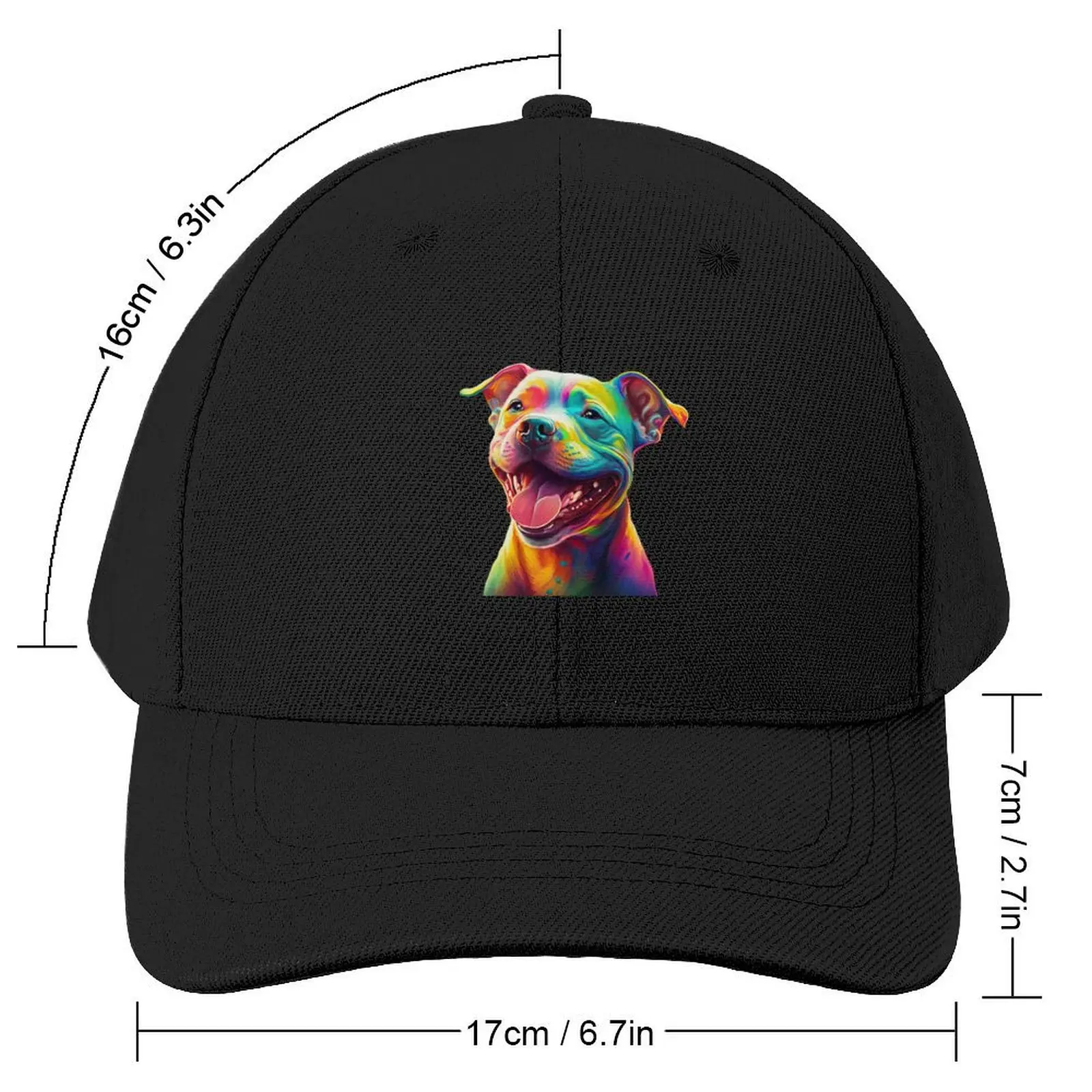 Border collie bull staffy dog happy smiling Baseball Cap New Hat fashionable Luxury Brand Girl Men's