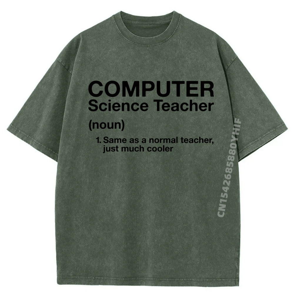 

Computer Science Teacher Definition Computer Teacher Mens Shirts Graphic Tee Men's Washed T-Shirts Leisure