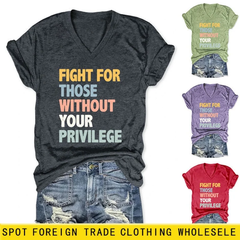 

Летняя женская футболка с V-образным вырезом и короткими рукавами, с небольшим принтом, подходит для стройнящих фитнес-программ, в ярких расцветках.