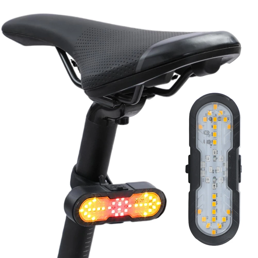 Bike Tail Light Rechargeable Warning Bike Lights with Turn Signals & Horn Warning Cycling Light Waterproof for Night Riding