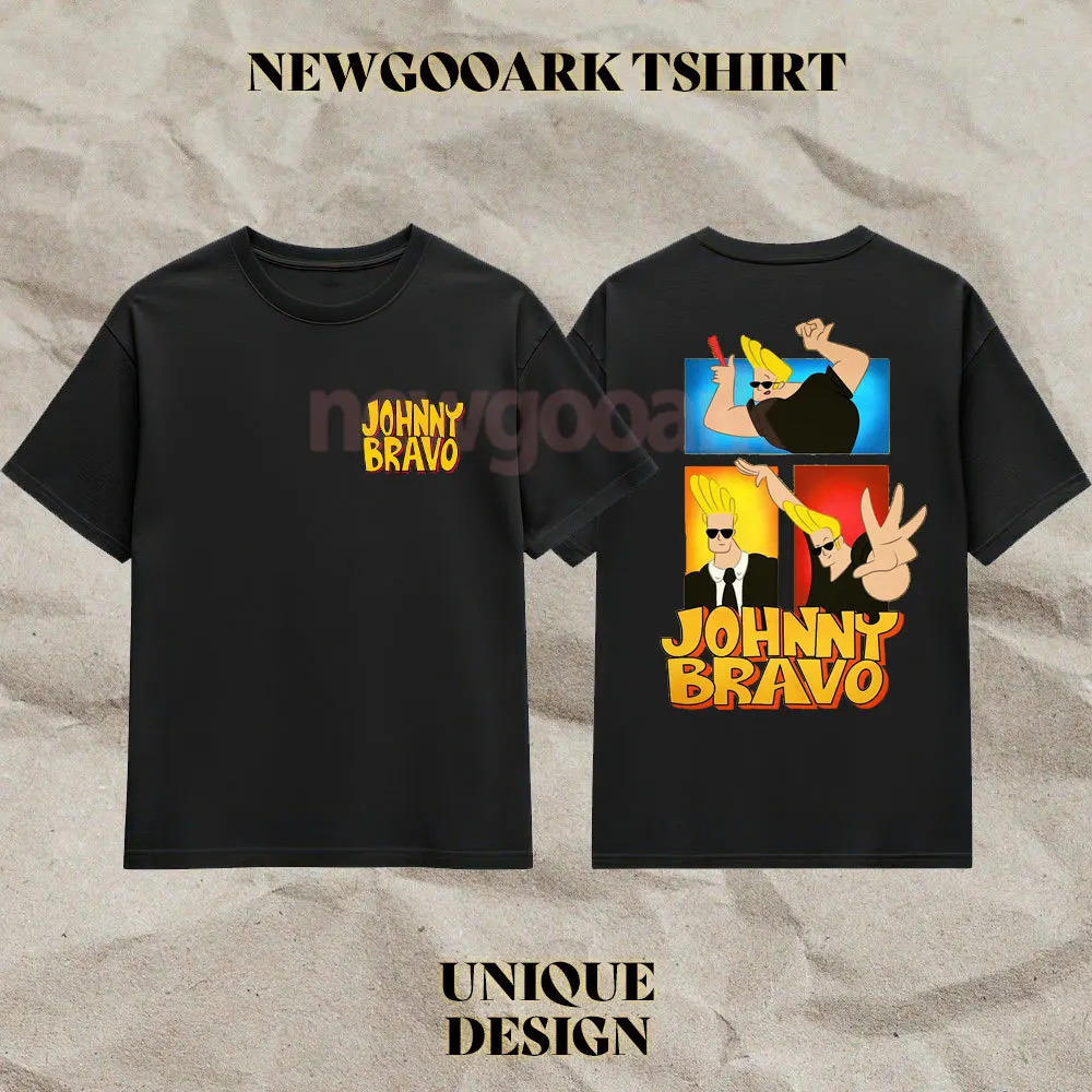 Johnny Bravo Graphic T Shirts Men Woman Cotton T-Shirts O Neck Pretty 90s Cartoons Cartoon Tee Shirt Short Sleeve Tops Classic
