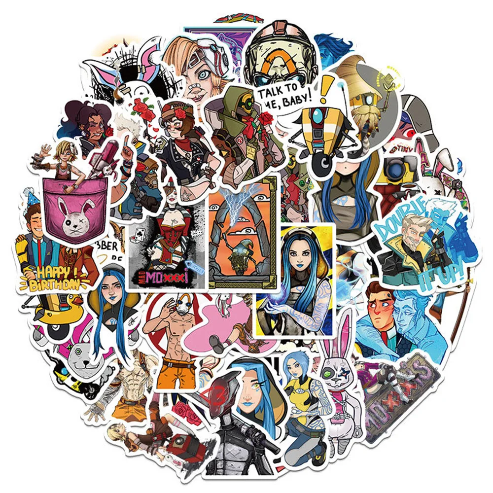 10/30/50PCS Game Borderlands Sticker Cartoon Cool Graffiti Decoration Water Cup Laptop Luggage Guitar Waterproof Decal Kids Toy
