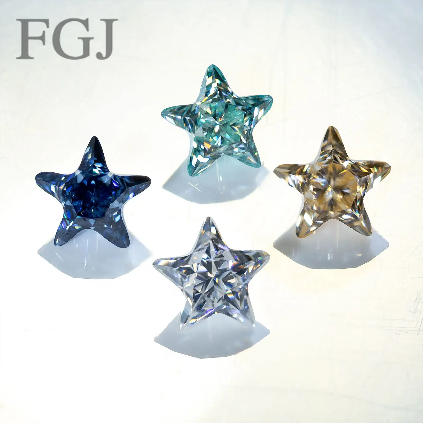 

FGJ GRA Full Color Size Free Loose Moissanite Stone Star Cut VVS1 MutiColor Loose Lab Grown Diamond Gemstones Wholesale Price