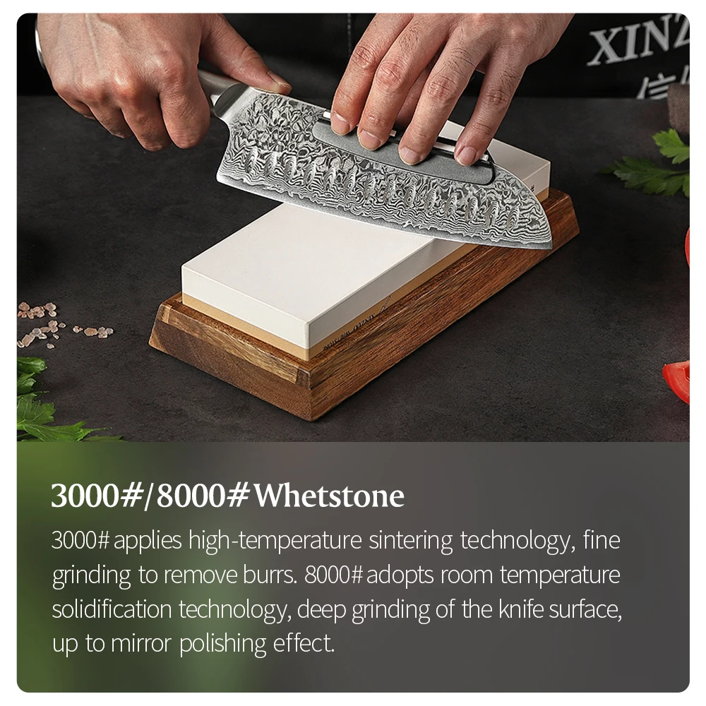 XINZUO Large Sharpening Stones Double Side 1000/5000 Or 3000/8000 Grit Sharpening Grinding Stone Whetstone Knife Sharpener