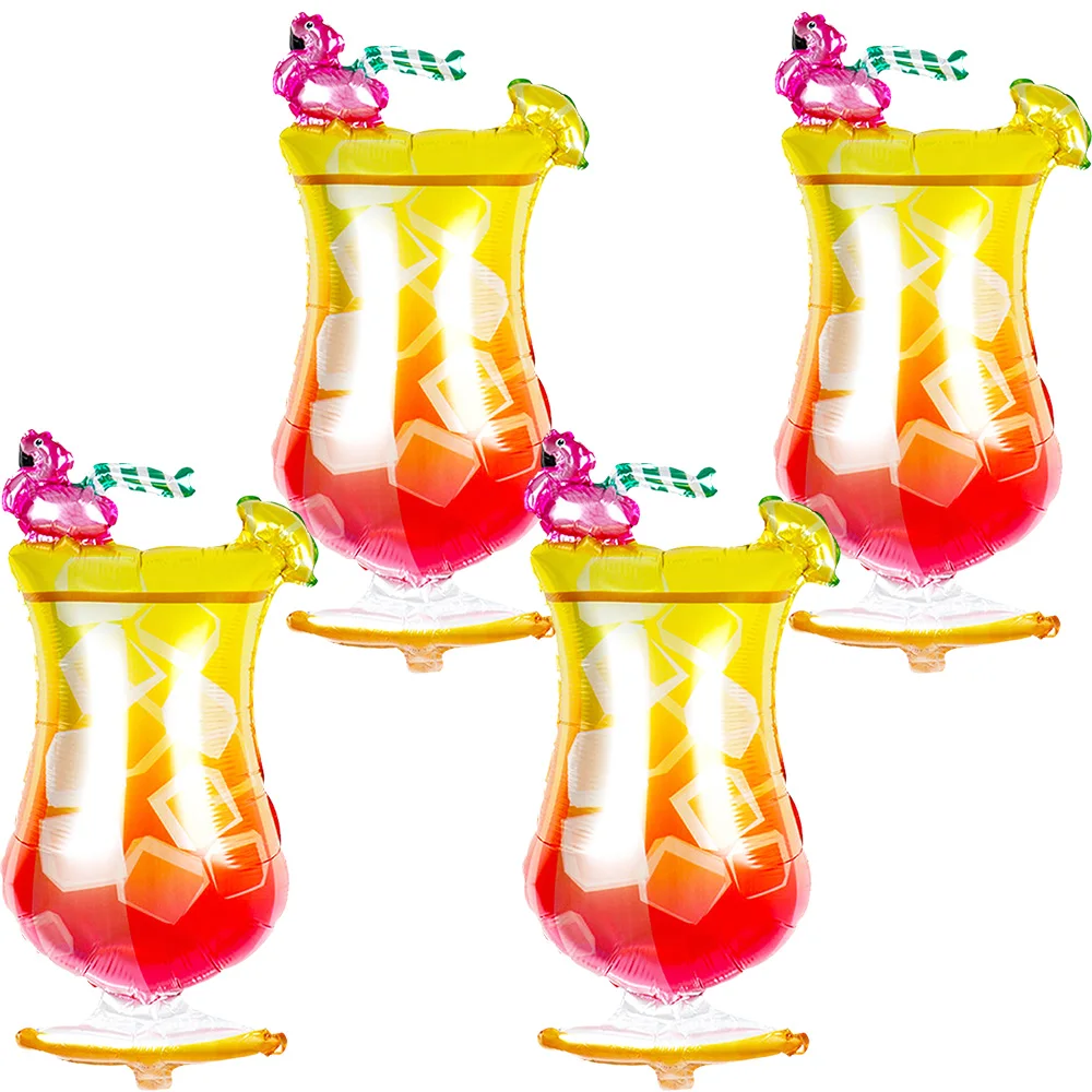 4-Pack Flamingo Cocktail Balloons, Flamingo Cocktail Foil Balloons, Suitable for Summer Parties, Birthday Party Decorations, Summer Parties, Beach Parties, Friend Gatherings, Graduation Parties, Graduation Season Decorations, Oktoberfest, Bar Parties, Nightclub Party Decorations, Tropical Party Balloons, Hawaiian Style Parties, Bachelor Parties, Cocktail Parties, Seaside Vacation Decorations