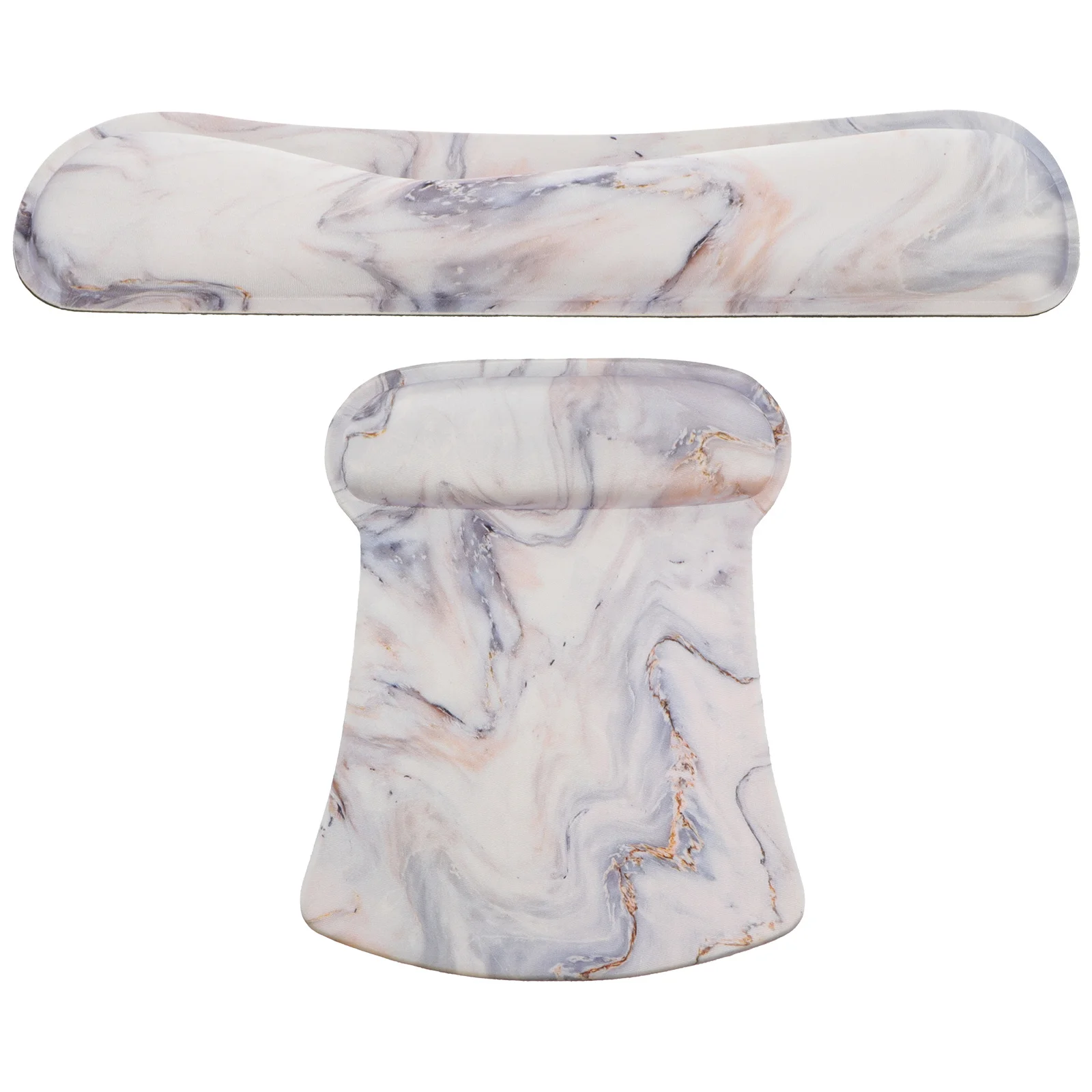 2Pcs Keyboard Wrist Rest Support Pads Ergonomic Soft Mouse Wrist Support Cushion Non Slip Mouse Pad Set for Long Computer Use