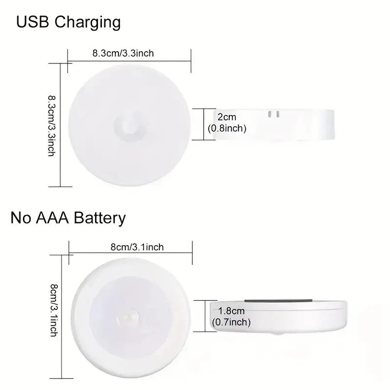 New 1pc Button Style Night Light - Wireless LED Detector Lamp for Bedroom, Staircase, Closet, and Room Decor-