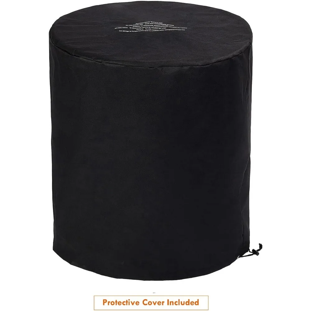 屋外ガスプロパン焚き火台、丸型磁器タイル天板22インチファイヤーボウルコラム、40,000BTU焚き火台自動点火400D付き