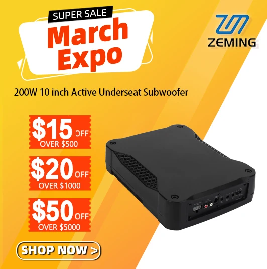 

10 Inch 400W Active Underseat Car Subwoofer with Built-in Amp Slim Powered Subwoofer for Car/Truck/Jeep Audio