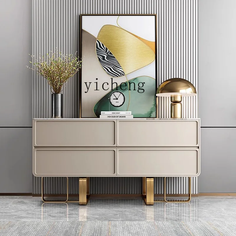 

TQQ light luxury dining side cabinet household post-modern simple storage entrance cabinet restaurant luxury stone tea cabinet