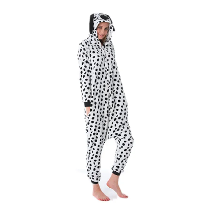 Dalmatian Adults Animal Cartoon Kigurumi Women\'s Men\'s Onesies Pajamas Cosplay Costume for Halloween and Carnival Party