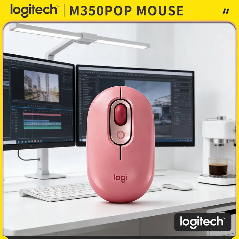 

Беспроводная мышь Logitech M350 POP Pebble - 18 месяцев работы от батареи, вес 77 г, совместимость с различными ОС
