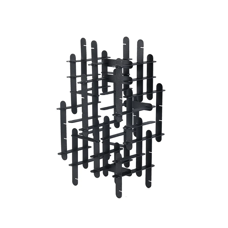 

Light creative TV cabinet decoration technology sense abstract art geometric stainless steel ornament metal building