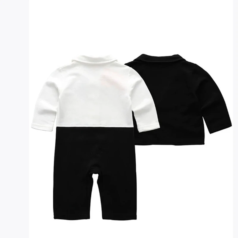 ชุดรอมเปอร์ถ่ายภาพทารกแรกเกิด BOSS Set - เสื้อกั๊กเด็กทารกและโบว์ผูกชุดสองชิ้น - ชุดถ่ายภาพสุภาพบุรุษสำหรับทารก