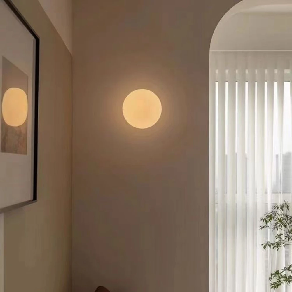 Compatible Modern Glass Wall Light Fixture Modern Glass Ball Wall Lamp - LED Bedroom Bedside & Living Room Wall Sconce D12cm