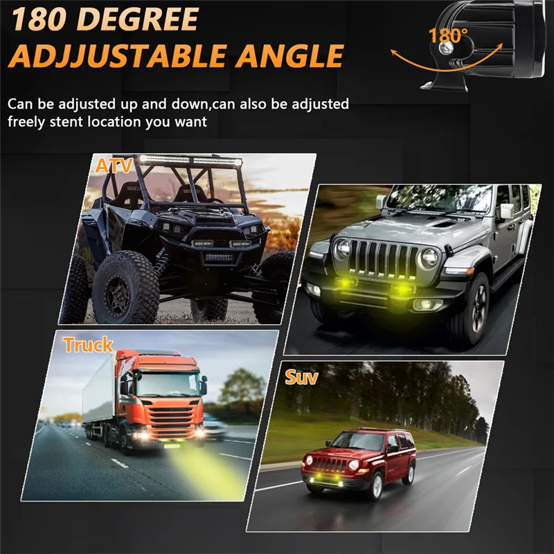 

2PCS 6 Inch LED Light Bar, 80W Fog Light Off Road Lights Work Light Bar For Truck SUV ATV Boat Motorcycle Parts Yellow Light