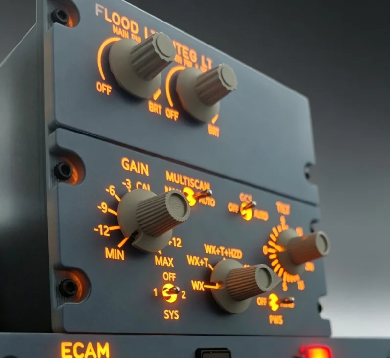2nd Gen MCDU Panel Flight Simulator Accessory USB Data Link SIM Display For Airbus A320 Home Cockpit Simulation Setup