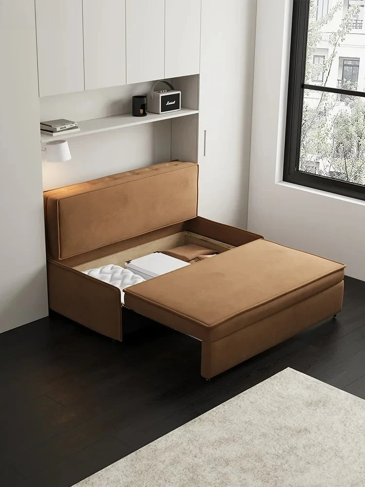 HXL folding telescopic storage sofa bed small apartment sitting and lying multi-functional technology cloth isn't wind