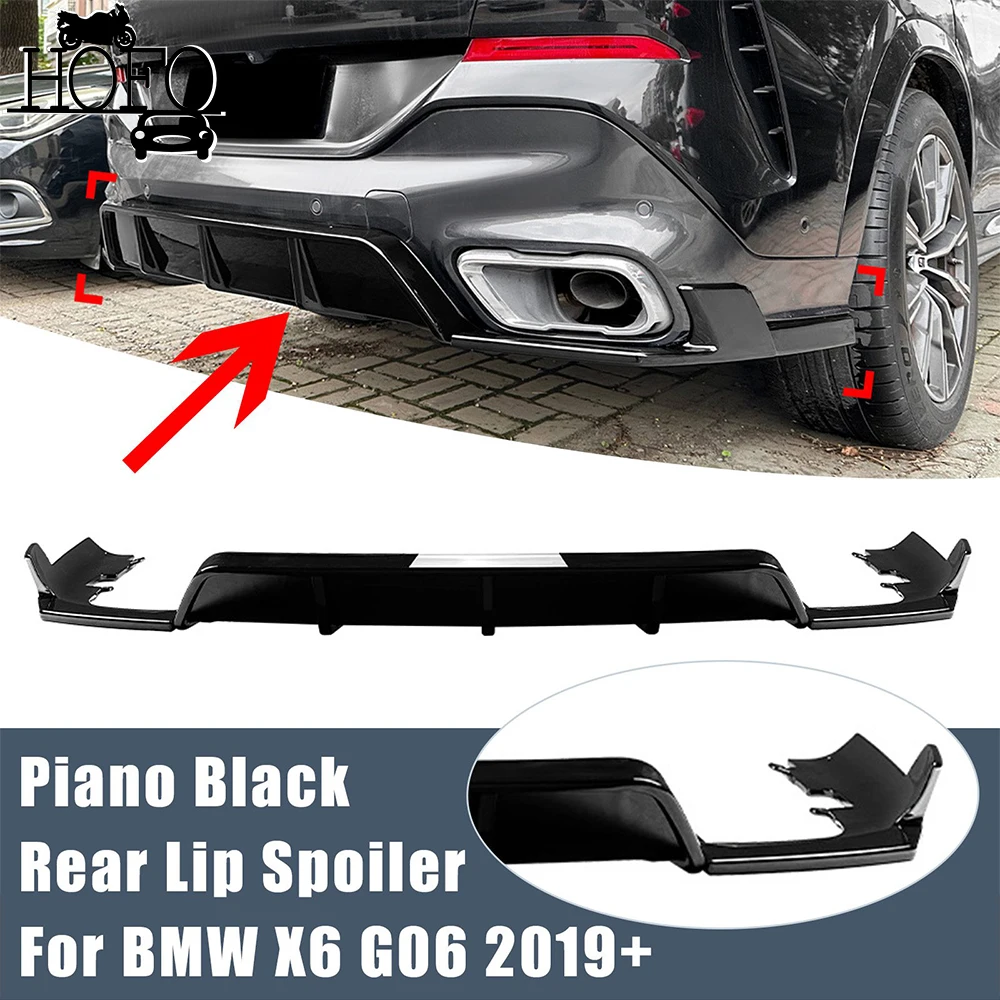 

Glossy Black Car Rear Bumper Diffuser Splitter Lip Spoiler Body Kits For 2020-2024 BMW G06 X6 M Sport Bumper Only