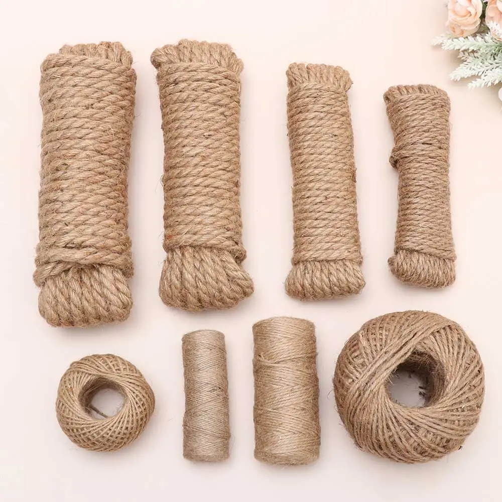 10/50/100Meter Natural Jute Rope Jute Twine Jute Hemp Cat Pet Scratching Cord String Burlap Ribbon Gift Wrapping Wedding Party