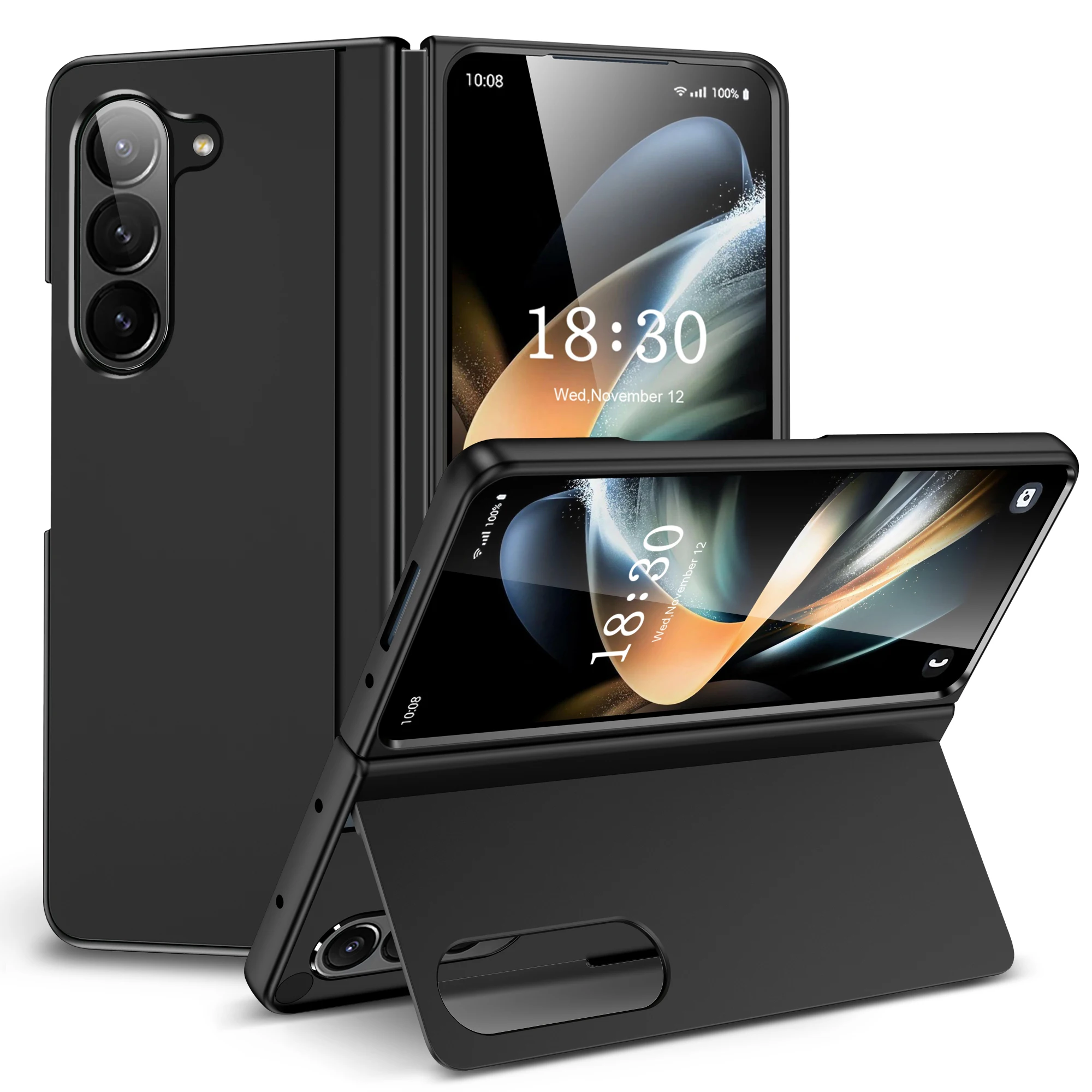 For Samsung Galaxy Z Fold 6 5 4 3 Fold6 Fold5 Fold4 Case Matte Touch Feeling PC Bracket Folding Anti-fall Full Protection Cover