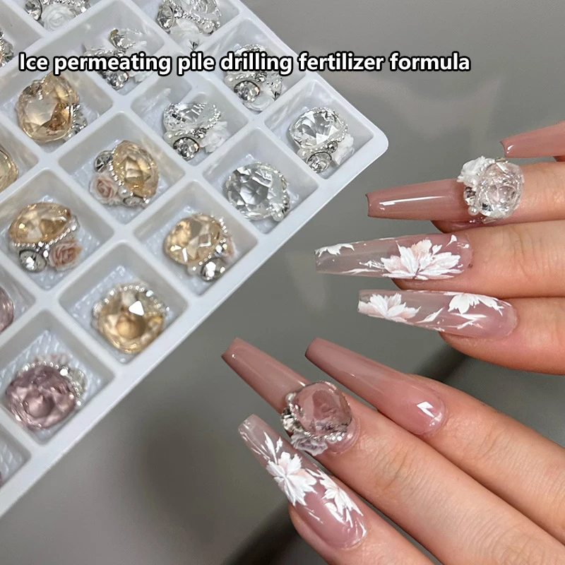 1PCS Sparkling Colorful Fat Pile Diamonds Crystal Nail Art Rhinestones Gems Decorations Manicure Fantasy Ornaments