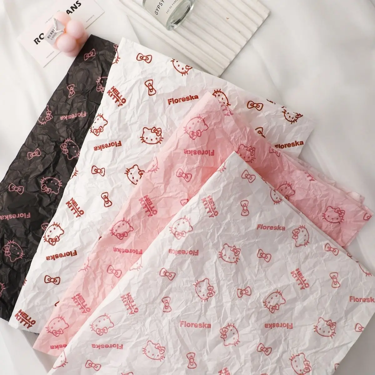 

Новая упаковка для букетов Hello Kitty с принтом роз, утолщенная, с подкладкой, для флористов, аксессуар для флористического искусства, декор, подарок своими руками