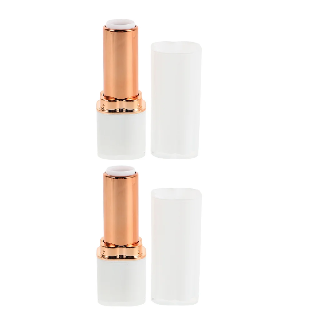 2 pçs tubo de batom recarregável quadrado plástico recipiente de bálsamo labial portátil vazio tubos de brilho labial diy ferramenta de maquiagem para viagens em casa