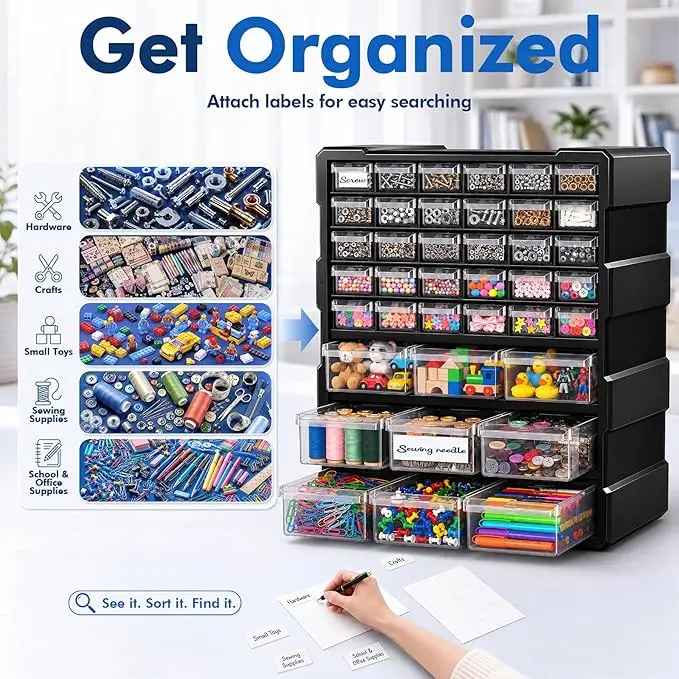 The Drawer Thickening Process Organizer Is Used for Storing hardware, Screws, Nuts, Bolts, Teacher Toolboxes, Accessories, Etc.