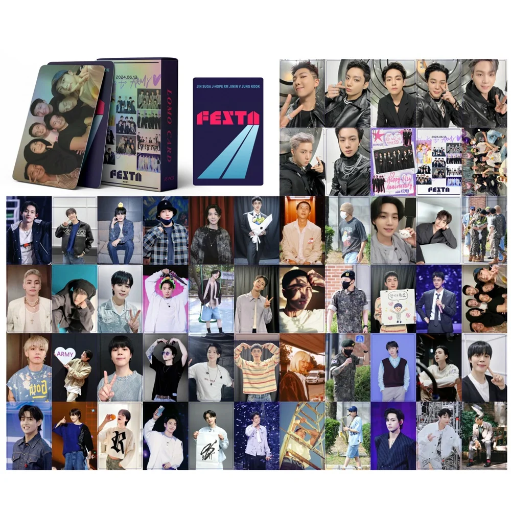 KPOP Bangtan Boys Lomo Cards 2024 Festa Photo Card Lomo Card 55pcs/Pk