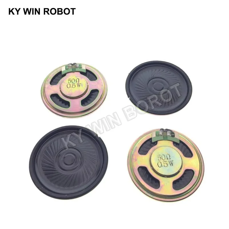 2pcs/lot New Ultra-thin Mini speaker 50 ohms 0.5 watt 0.5W 50R speaker Diameter 40MM 4CM thickness 5MM IC Electronic components