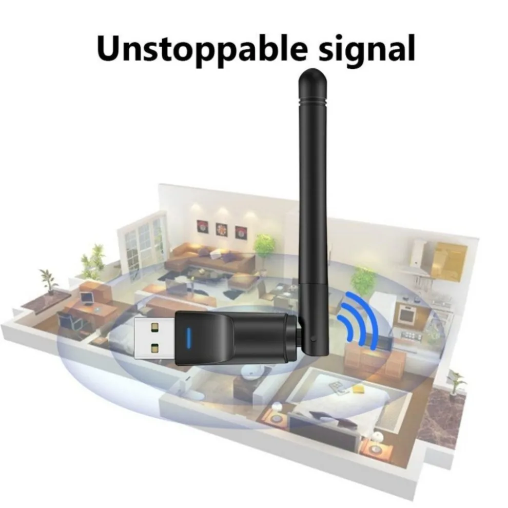 150Mbps MTK7601 بطاقة الشبكة اللاسلكية USB صغير واي فاي محول LAN واي فاي استقبال دونغل هوائي 802.11 b/g/n للكمبيوتر ويندوز