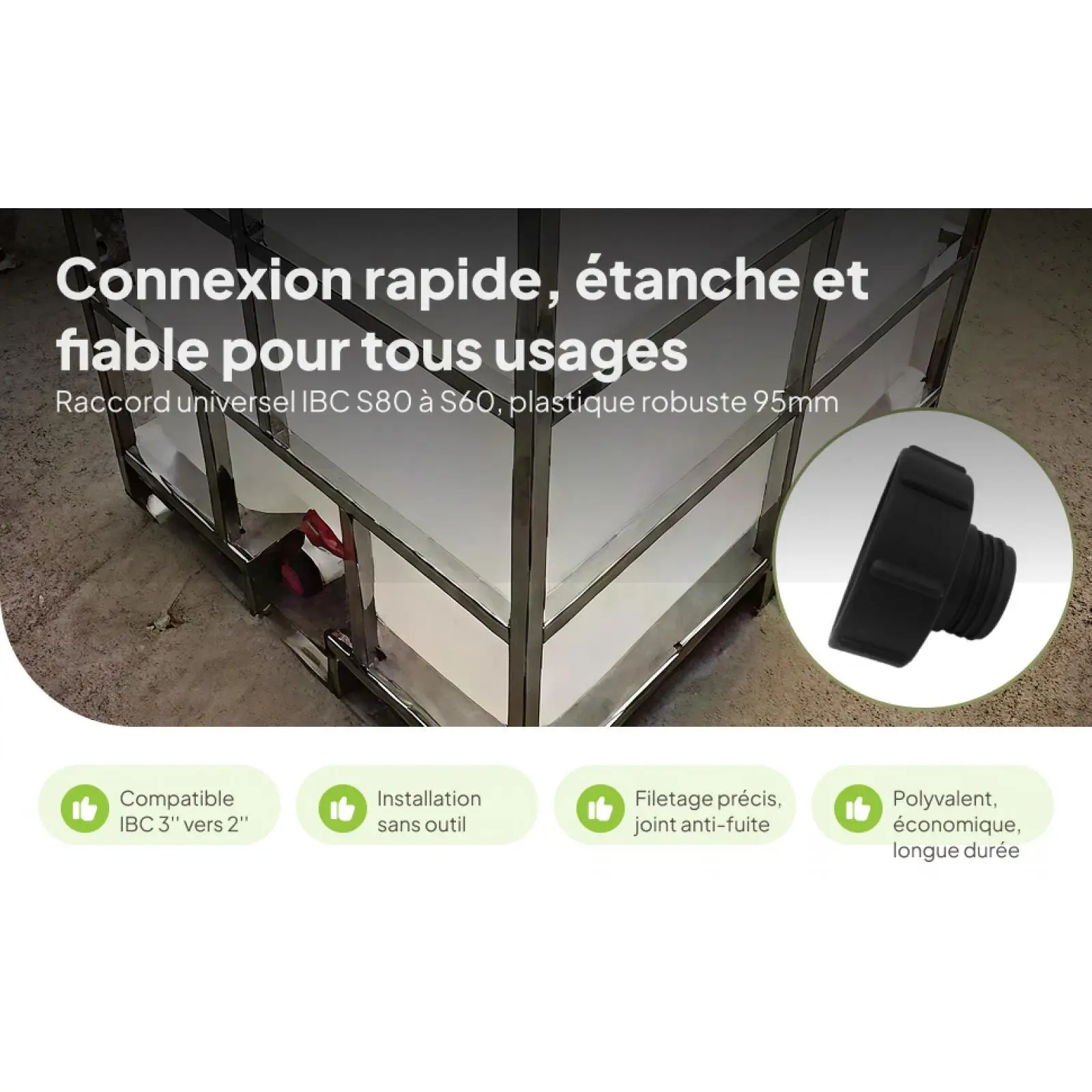 

Быстросъемный соединитель для пластиковых резервуаров для воды, адаптер для шланга, фитинг для IBC-контейнеров, для использования в саду, для бочек