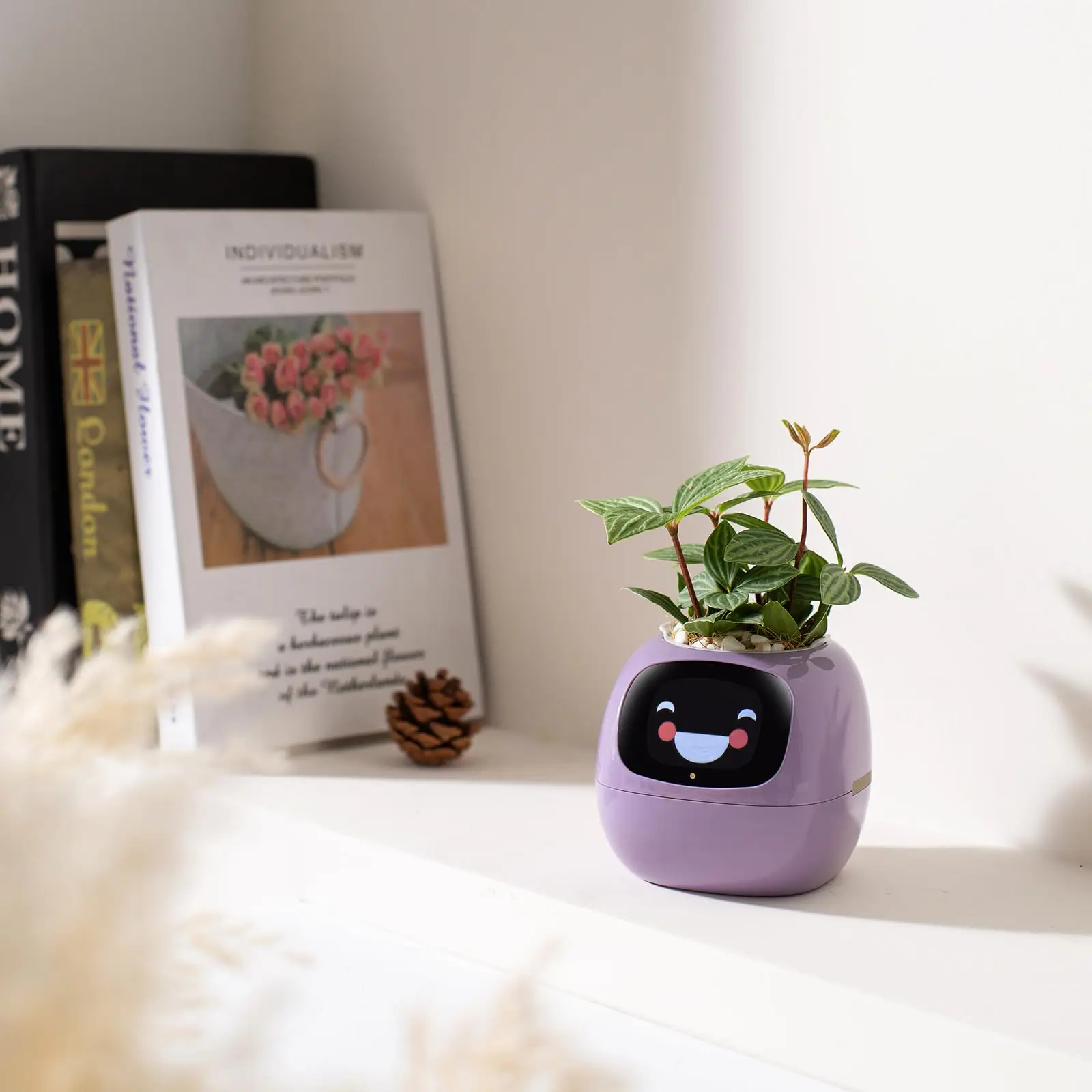 TopSupply Adorável companheiro de plantas com interação de gestos ricos IVY Smart Pet Plantter Robot Guidance em cuidados com as plantas com Emojis