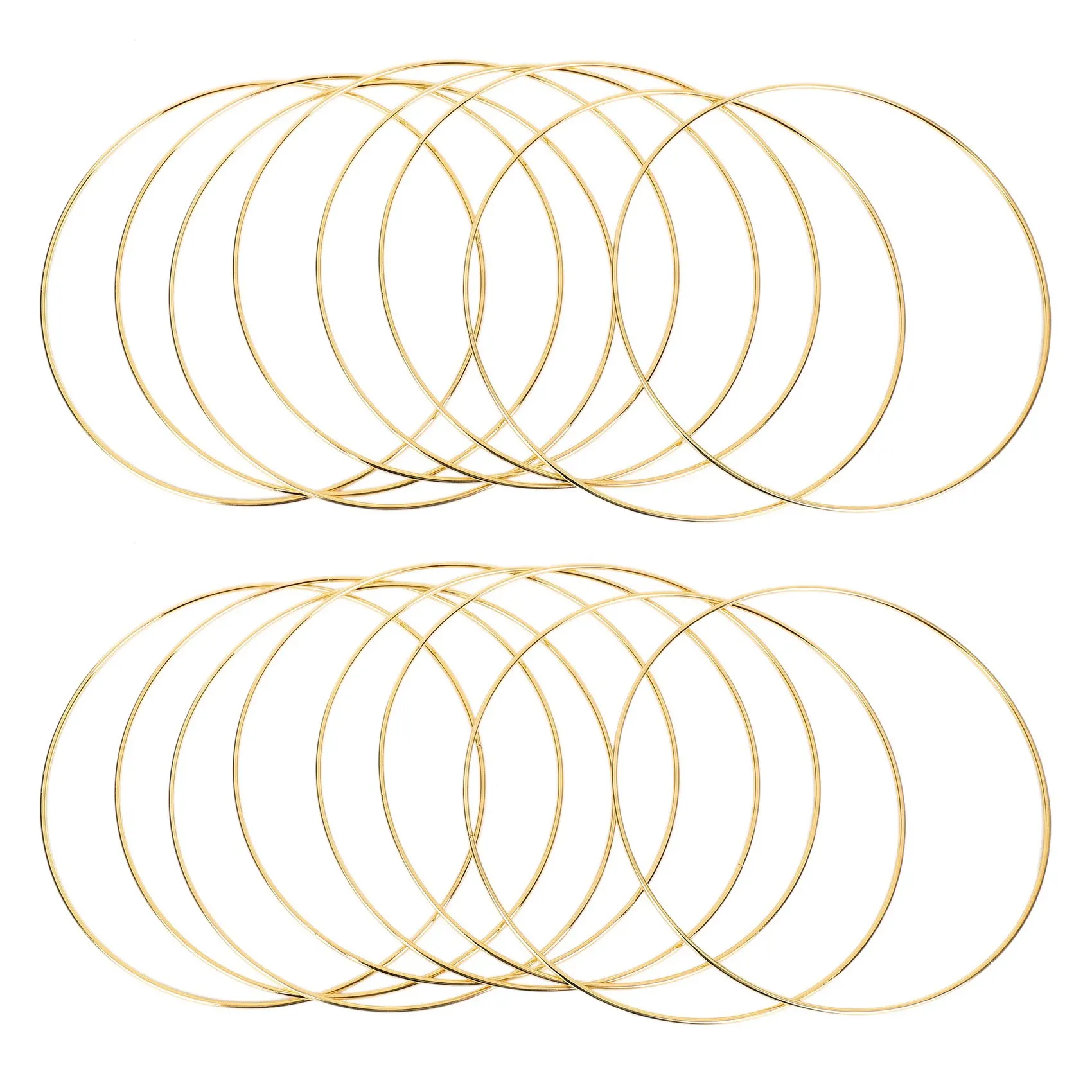 A98E-16Pcs 8 Inches Dream Catcher Rings Metal Hoops Macrame Ring For Crafts And Dream Catcher Supplies, Gold