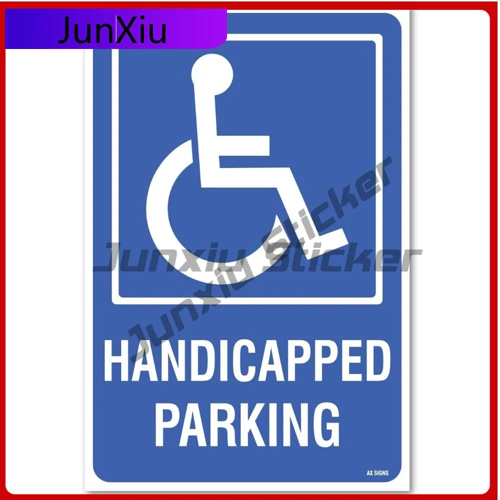 

Handicap Parking Sign Blue Unique Car Truck Window Boat Waterproof Boat Walls Sticker Vintage Funny Cute Cool Aesthetic