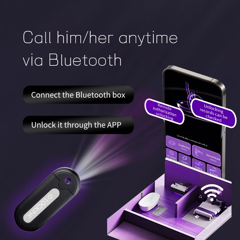 LOCKINK APP صندوق مفاتيح التحكم عن بعد قفص العفة مثير الكبار رجل Keypod قفص الديك الوثن مفتاح آمنة Femdom مثير الأدوات SM الجنس لعب