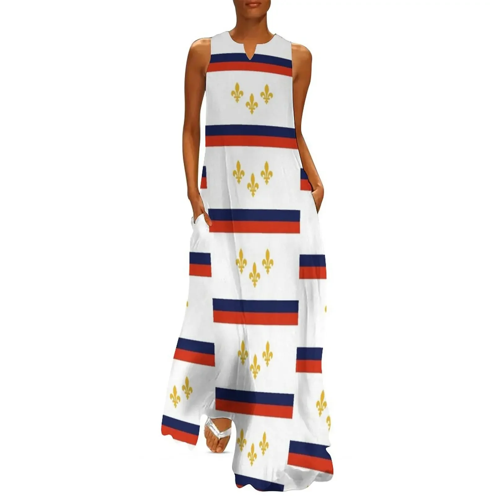 

Orleans Flag Long Dress luxury evening dress woman for wedding Womens dresses elegant dresses plus sizes womens dress