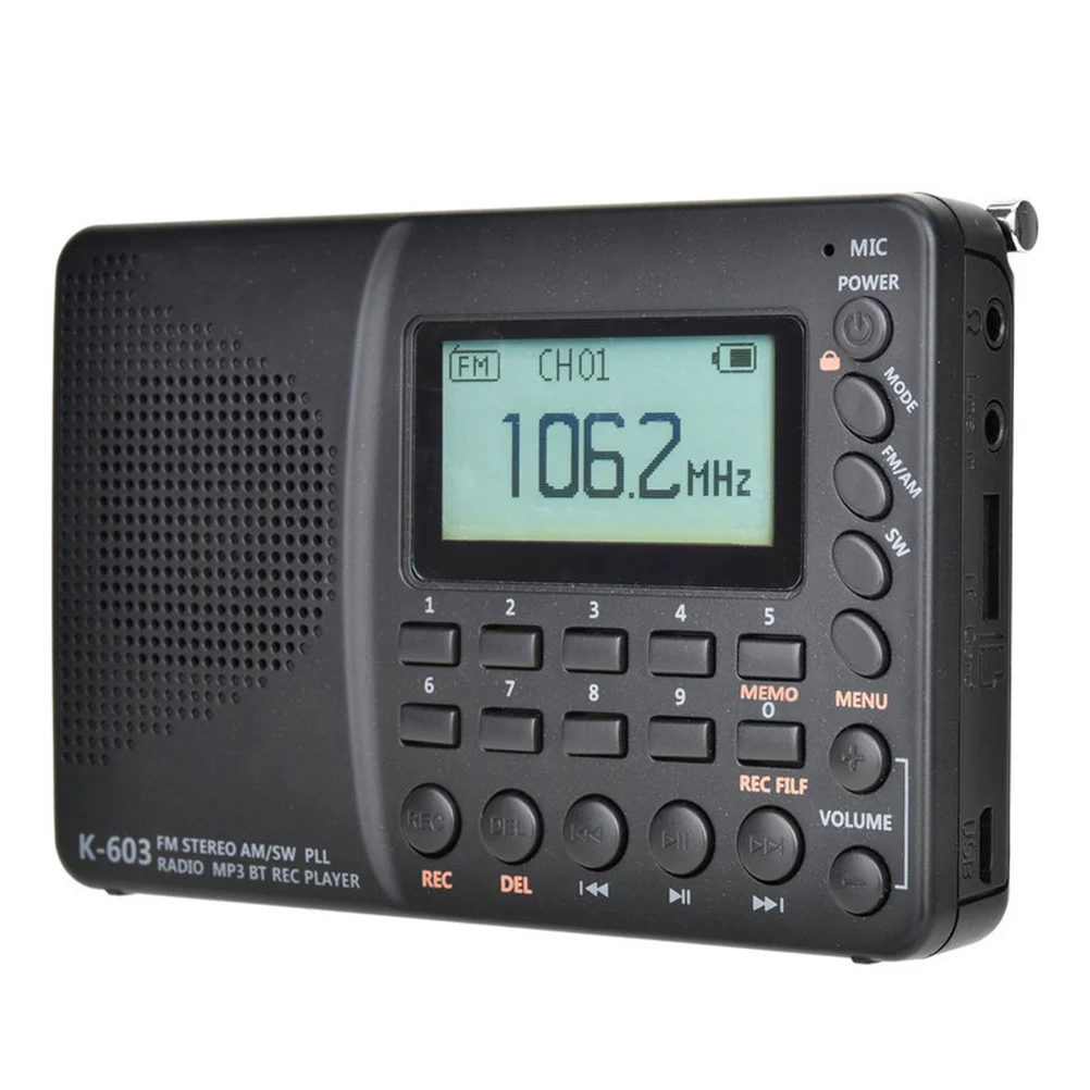 

Portable Rechargeable Black Fm Elder Hiking Camping Support Music Playback Recorder Outdoor Mini Radio Torch