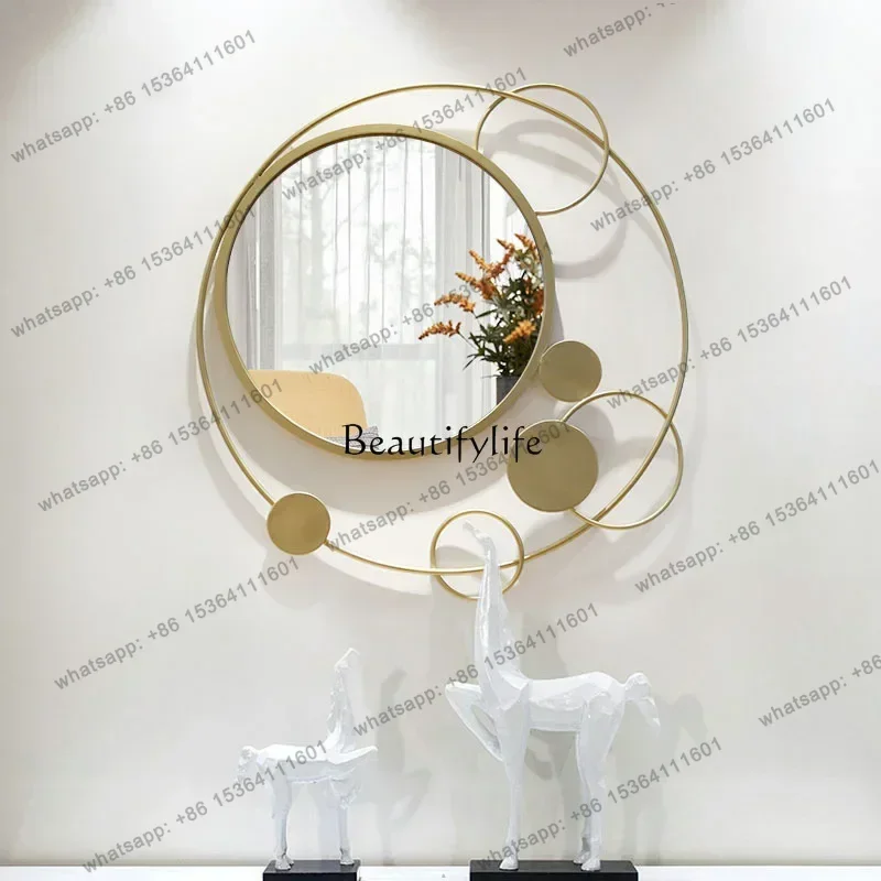Best Sellers French Retro Decorative Mirror Bathroom Dining Room Living Room Wall Hanging Solid Wood Frame Medieval Vanity Mirr