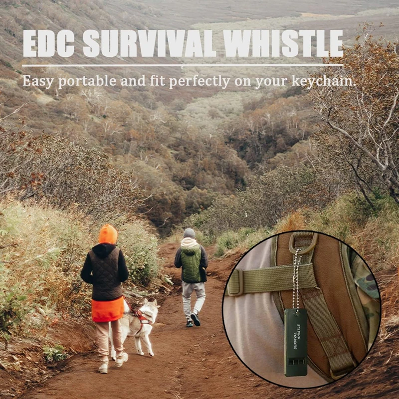 High Decibel Survival Whistle, portátil, ao ar livre, áudio múltiplo, Camping, emergência, caminhadas, ferramentas EDC, 3-freqüência, 10 pcs, 5 pcs,