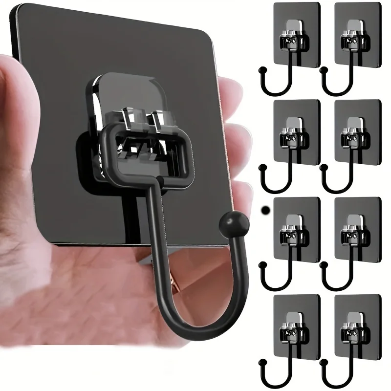 50/30/20/10pcs Strong Adhesive Wall Hooks - No-Drill, Traceless Installation, Kitchen and Bathroom Organization, Self-Adhesive