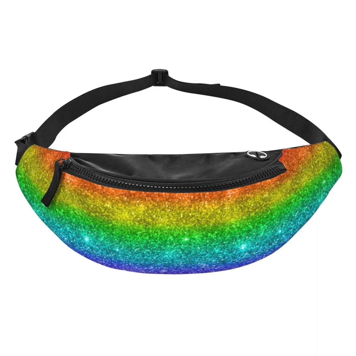 Custom Glitter Gay Pride LGBT Rainbow Flag Fanny Bag Customized Crossbody Waist Pack Women Men Traveling Phone Money Pouch