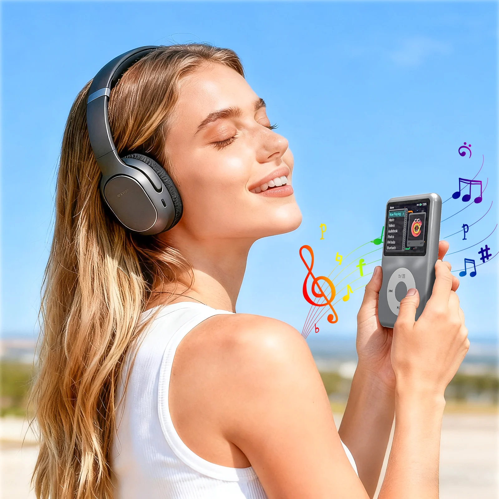 مشغل MP3 من Lecteur، بلوتوث، مشغل موسيقى HiFi Dap مع راديو، فيديو، مسموع، مشغل MP3 الإنجليزي Walkman #2